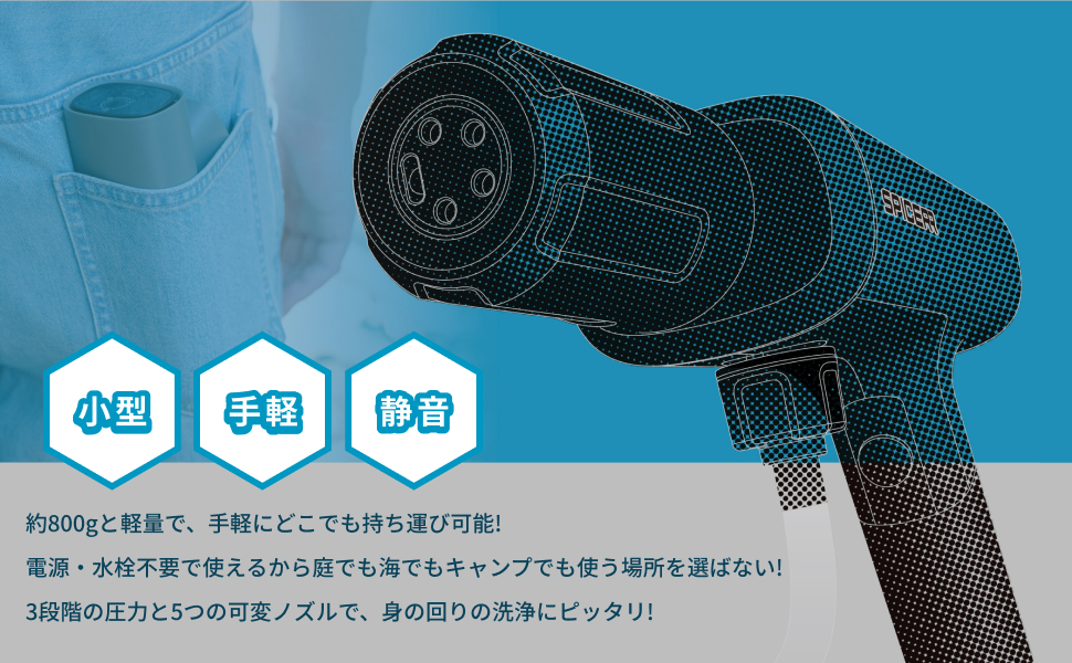 SPICERR ポケッタブル高圧洗浄機 SWU-1