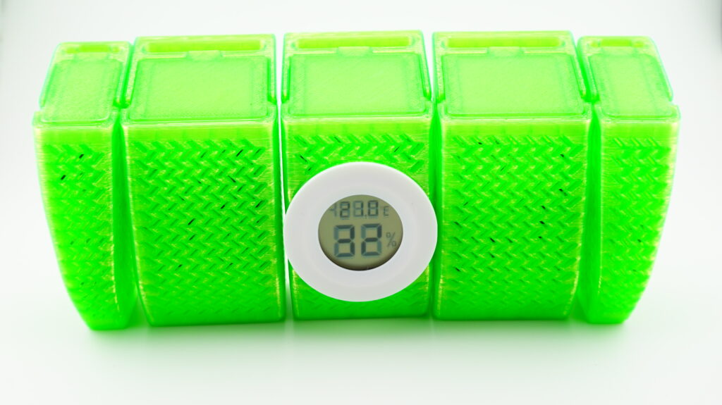 【Bambu Lab AMS】湿気対策の決定版！温湿度計付きシリカゲル容器を3Dプリントしてみた【フィラメント乾燥】　AMS用シリカゲル容器