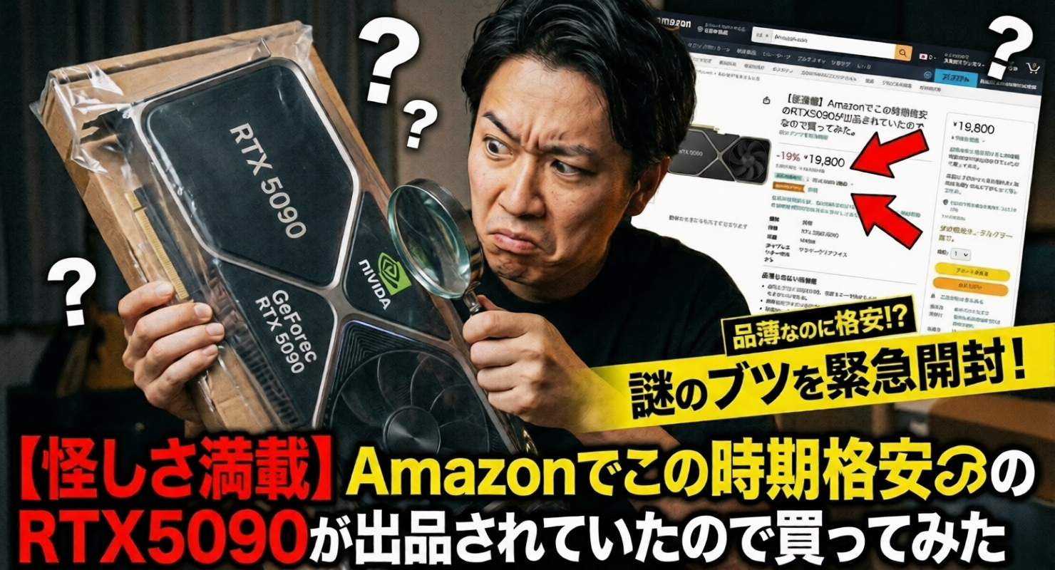 【怪しさ満載】Amazonでこの時期格安のRTX5090が出品されていたので買ってみた。