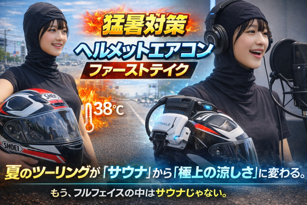【猛暑対策】ヘルメットエアコン ファーストテイク|夏のツーリングが「サウナ」から「極上の涼しさ」に変わる。