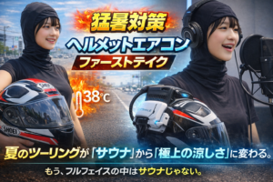 【猛暑対策】ヘルメットエアコン ファーストテイク｜夏のツーリングが「サウナ」から「極上の涼しさ」に変わる。