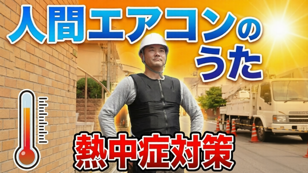 じりじりと照りつける太陽、限界を超える暑さ。
そんな過酷な現場で戦うすべての人へ贈る、「人間エアコン」の公式テーマソングです。