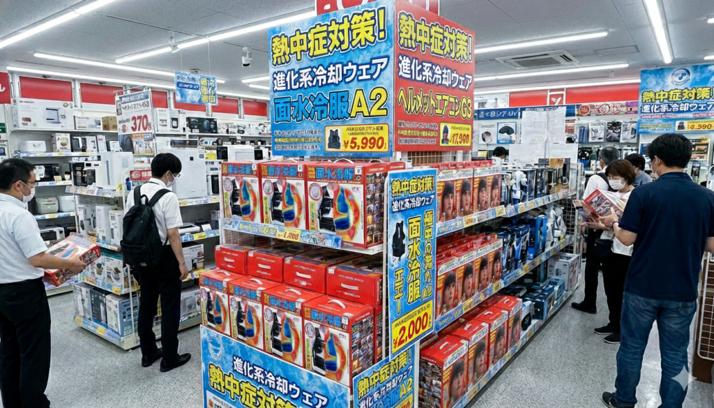 ヘルメットエアコン売り場
